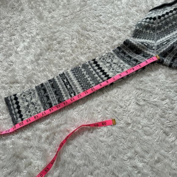 Eddie Bauer Womens S Gray Fair Isle Nordic Lamb’s Wool Sweater Elbow Patches - Picture 5 of 10